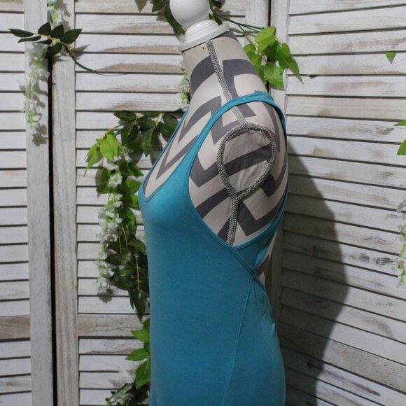 Lululemon Teal Blur Tank Dress Open Back Sleeveless (211) - Picture 13 of 13